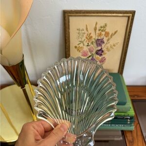 Vintage Glass Shell-Shaped Dish